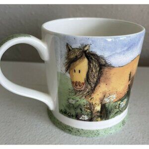 Queens Alex Clark Meadow Pony Mellow Yellows Horse Coffee Mug Cup Bone China